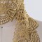 1 Yard Gold Rose Motif Venice Lace Trim with Rough Scalloped Edges for Elegant Decorative Use 2.75 Inch Wide